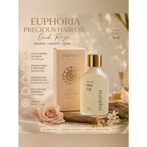 ✨ Euphoria Precious Hair Oil Oud Rose 40mL NEW Luxe Glass Bottle ✨